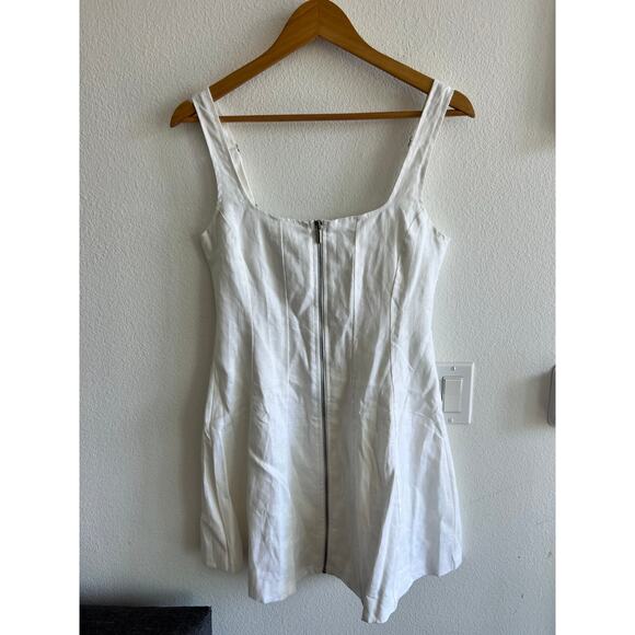 Dissh Harriet White Linen Mini Dress size US 6 - Picture 9 of 12